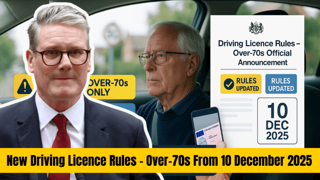 UK Elderly Driving Licence Rules from 10 December 2025 for Over-70s – Full Update
